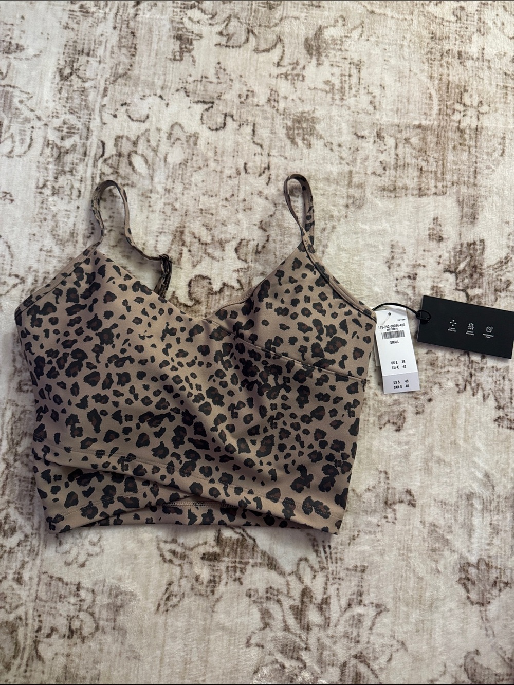 Abercrombie & Fitch Leopard Print Tan and Black Sports Bralette